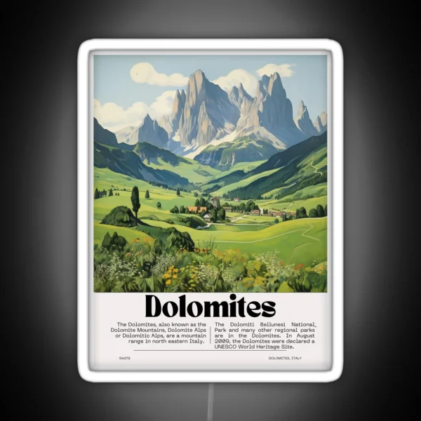 Dolomites Poster Design RGB Neon Sign