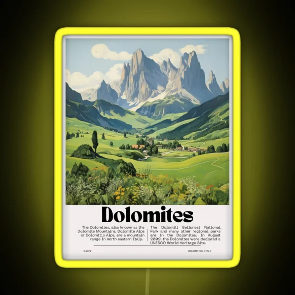 Dolomites Poster Design RGB Neon Sign