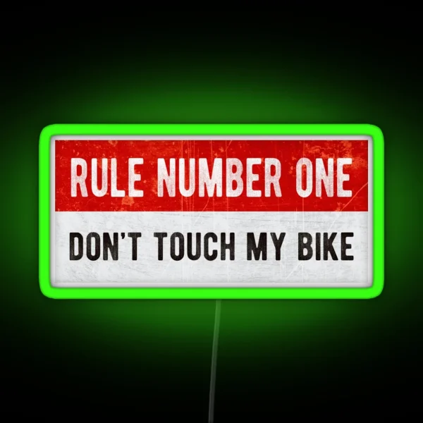 Don T Touch My Bike Funny Motorcycle Or Biker Helmet Design RGB Neon Sign