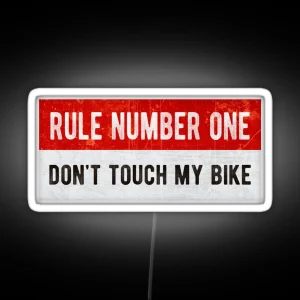 Don T Touch My Bike Funny Motorcycle Or Biker Helmet Design RGB Neon Sign