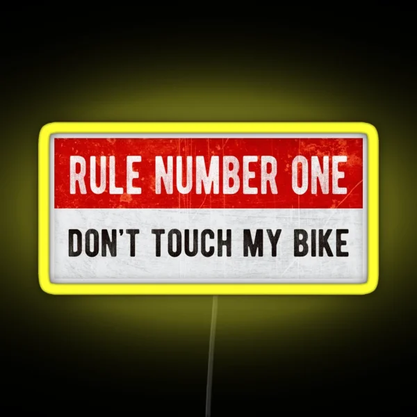 Don T Touch My Bike Funny Motorcycle Or Biker Helmet Design RGB Neon Sign