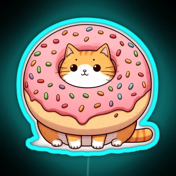 Donut Cat RGB Neon Sign