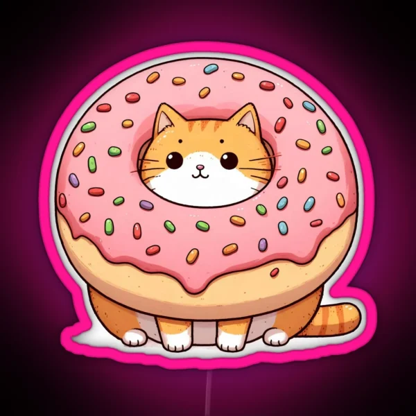Donut Cat RGB Neon Sign