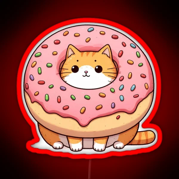 Donut Cat RGB Neon Sign