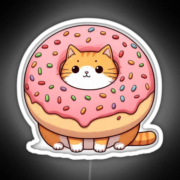 Donut Cat RGB Neon Sign