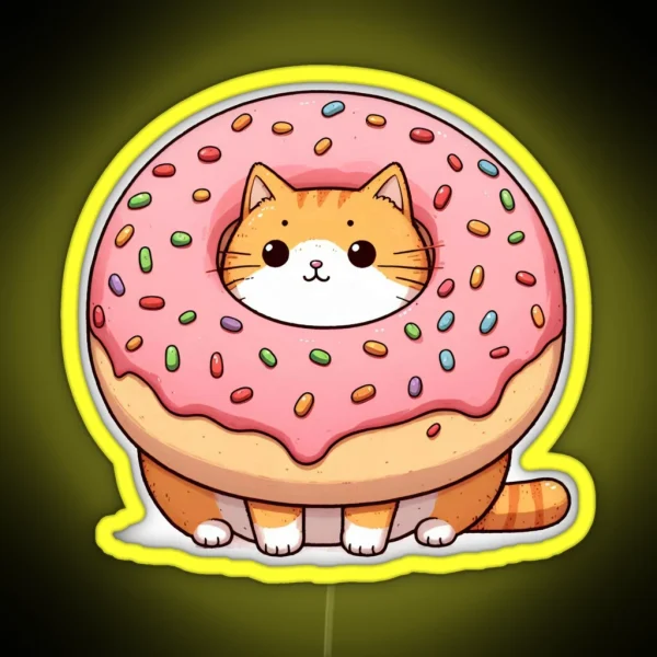 Donut Cat RGB Neon Sign