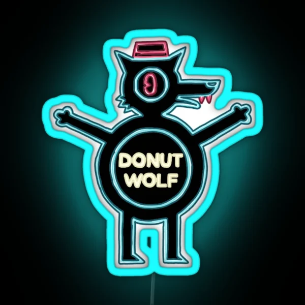 Donut Wolf Neon Sign Night In The Woods RGB Neon Sign