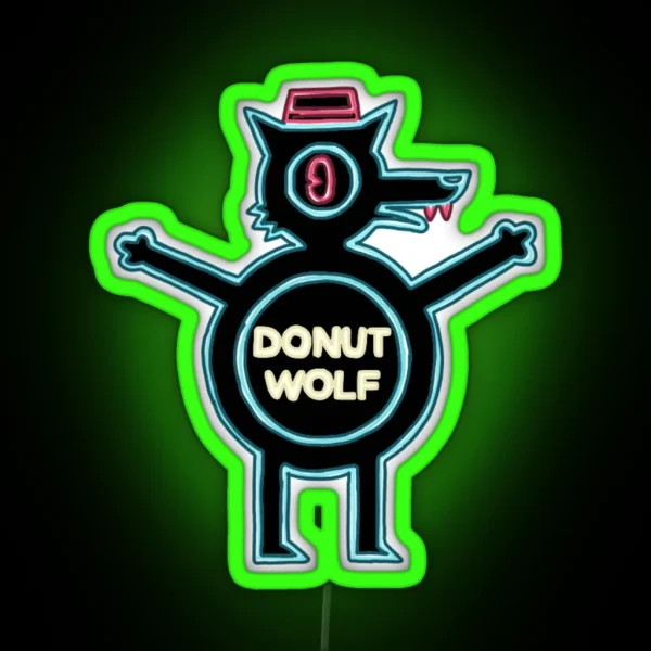 Donut Wolf Neon Sign Night In The Woods RGB Neon Sign