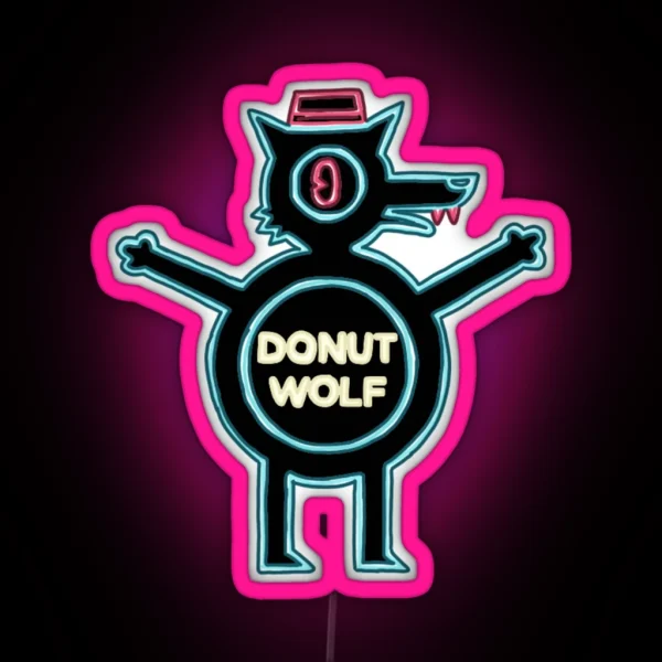 Donut Wolf Neon Sign Night In The Woods RGB Neon Sign