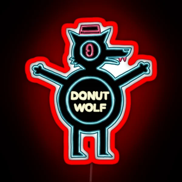 Donut Wolf Neon Sign Night In The Woods RGB Neon Sign