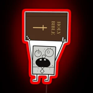 Doodlebob Holding The Bible RGB Neon Sign