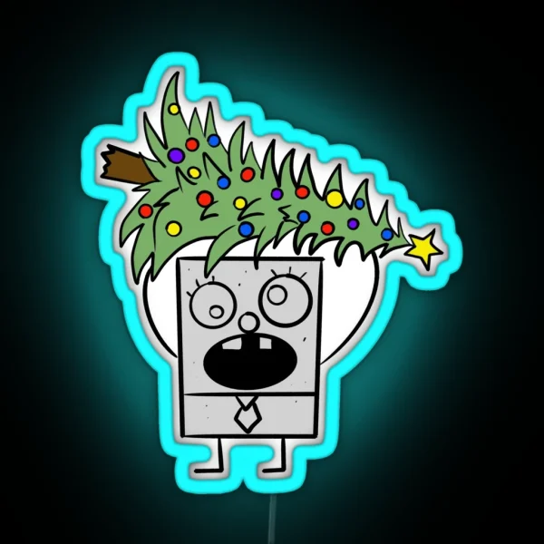 Doodlebob Stole Christmas RGB Neon Sign