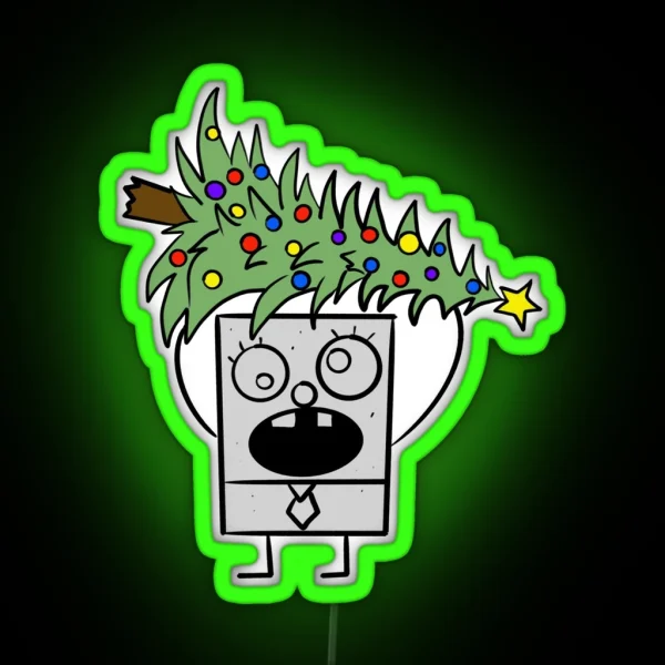Doodlebob Stole Christmas RGB Neon Sign