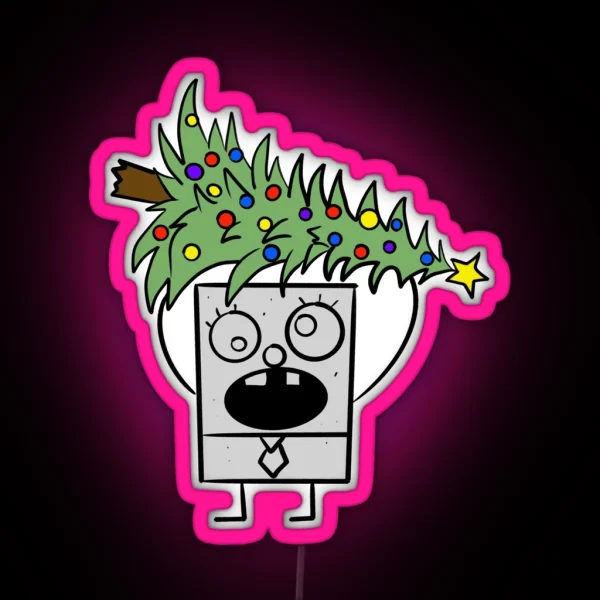 Doodlebob Stole Christmas RGB Neon Sign