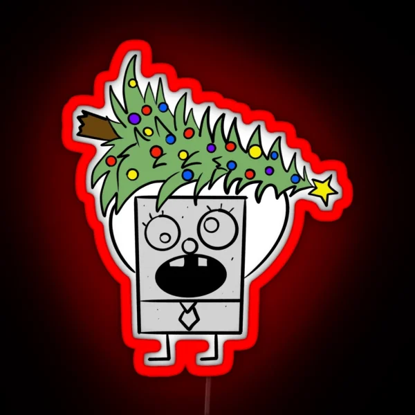 Doodlebob Stole Christmas RGB Neon Sign