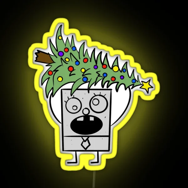 Doodlebob Stole Christmas RGB Neon Sign