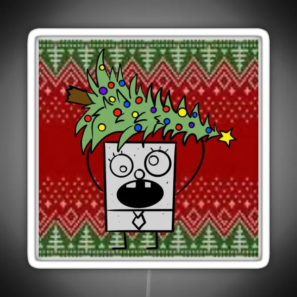 Doodlebob Ugly Sweater Edition RGB Neon Sign