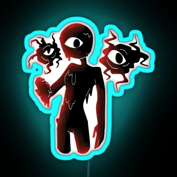 DOORS Seek And Eyes Cute Hide And Seek Horror Kids RGB Neon Sign