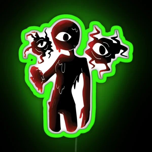 DOORS Seek And Eyes Cute Hide And Seek Horror Kids RGB Neon Sign