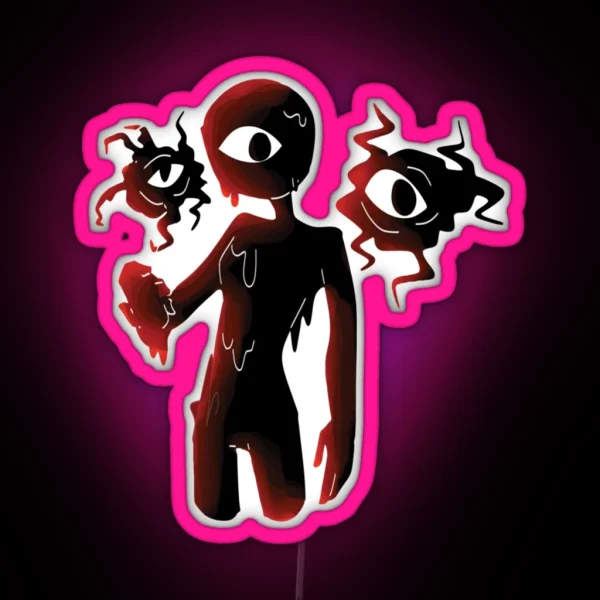 DOORS Seek And Eyes Cute Hide And Seek Horror Kids RGB Neon Sign