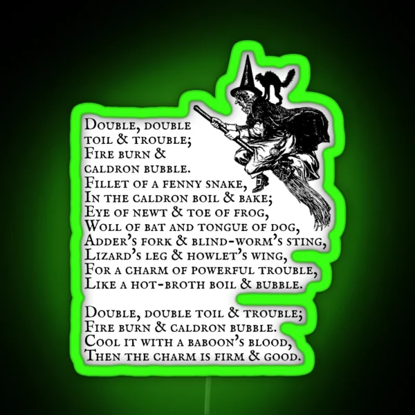 Double Double Toil And Trouble RGB Neon Sign