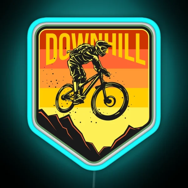 Downhill Mountain Bike RGB Neon Sign