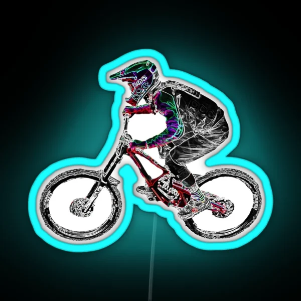 Downhill Mountain Biking RGB Neon Sign