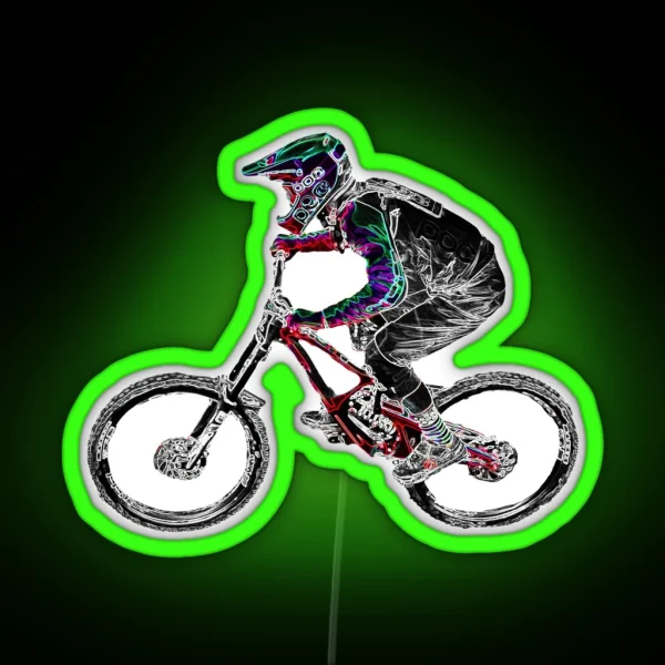 Downhill Mountain Biking RGB Neon Sign