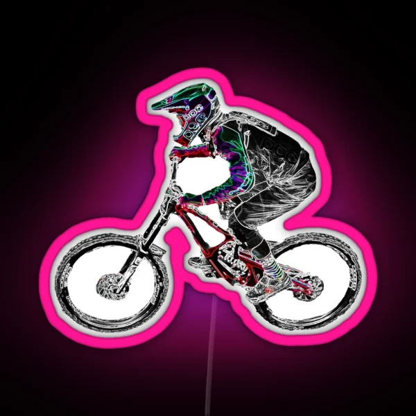 Downhill Mountain Biking RGB Neon Sign