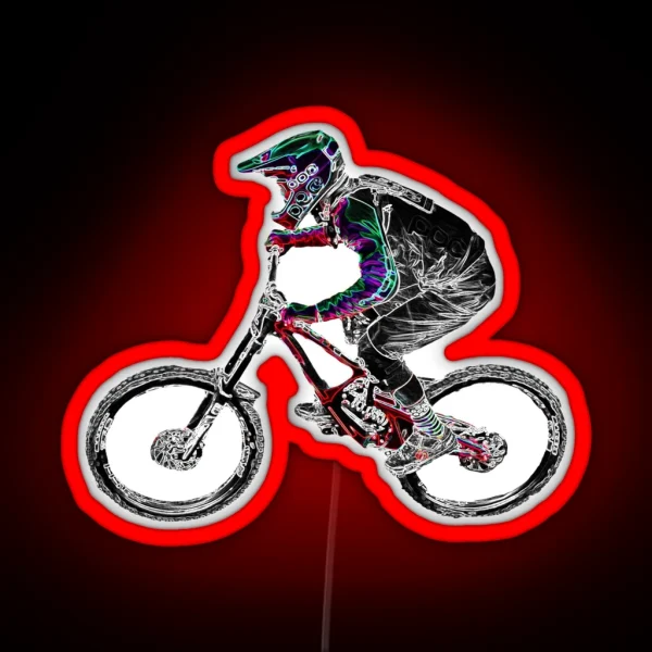 Downhill Mountain Biking RGB Neon Sign