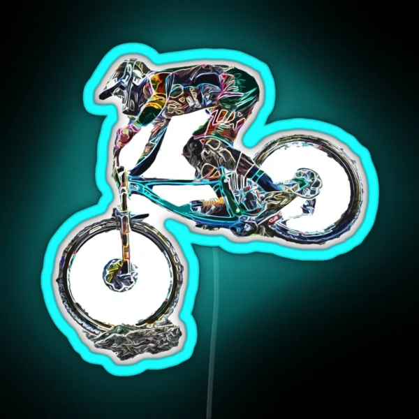 Downhill Mountain Biking RGB Neon Sign