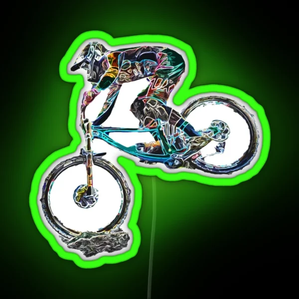 Downhill Mountain Biking RGB Neon Sign
