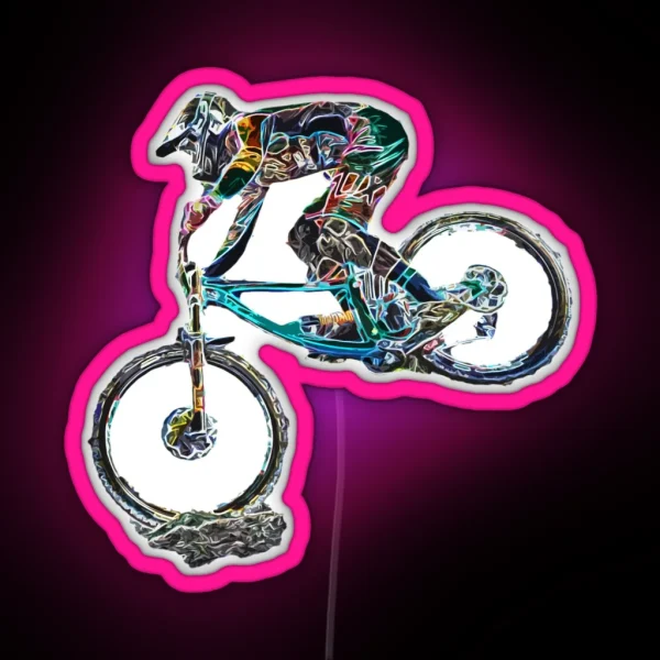 Downhill Mountain Biking RGB Neon Sign