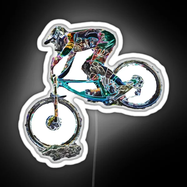 Downhill Mountain Biking RGB Neon Sign
