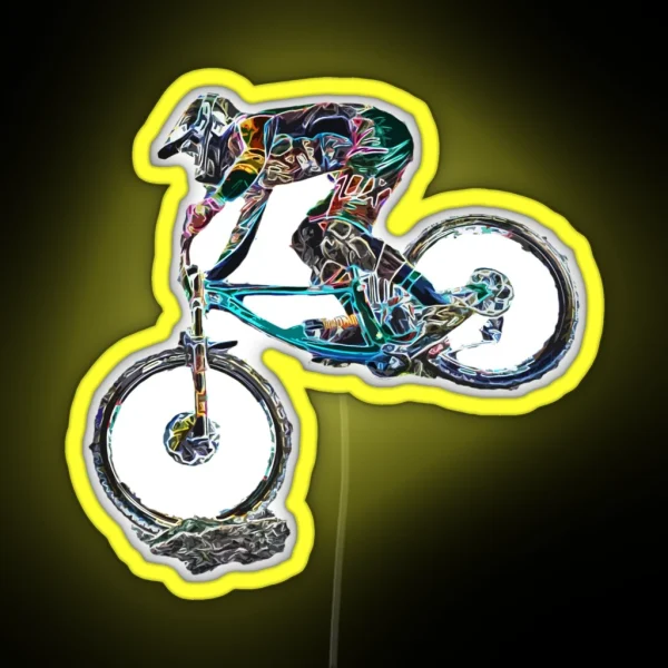 Downhill Mountain Biking RGB Neon Sign