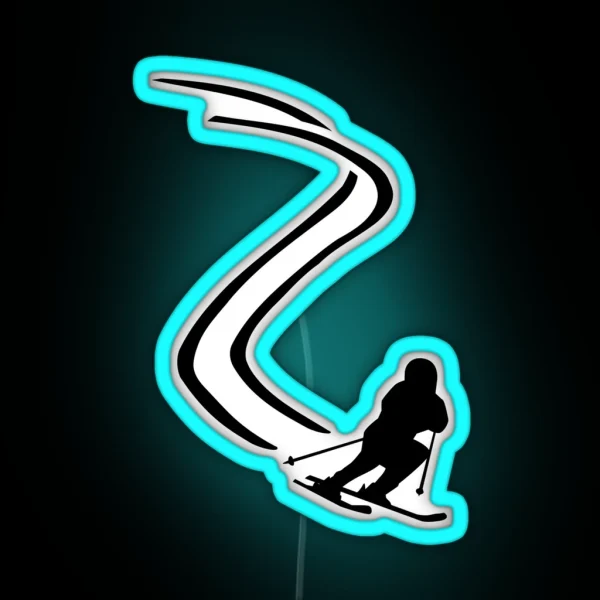 Downhill Ski Racing RGB Neon Sign