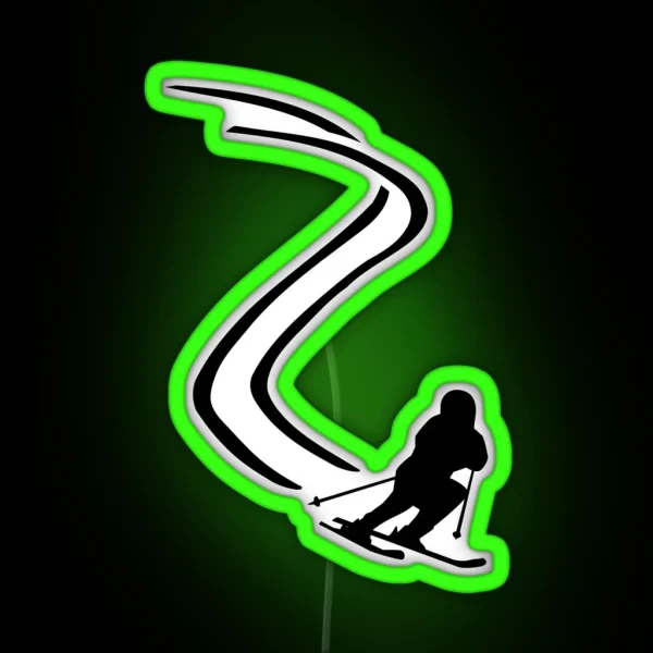 Downhill Ski Racing RGB Neon Sign