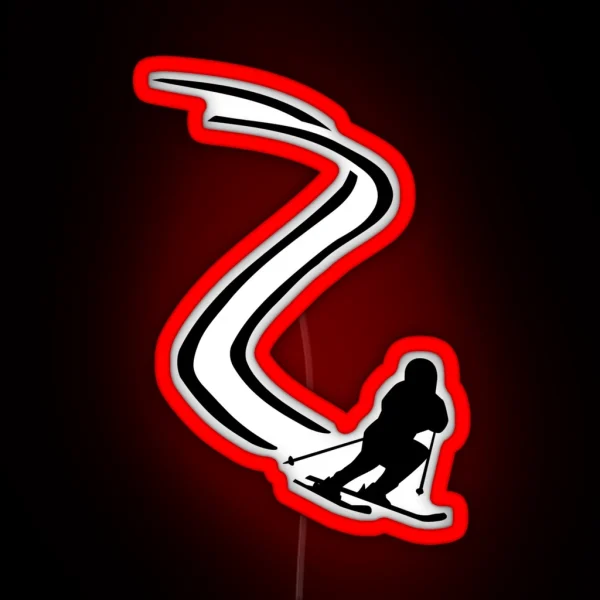 Downhill Ski Racing RGB Neon Sign