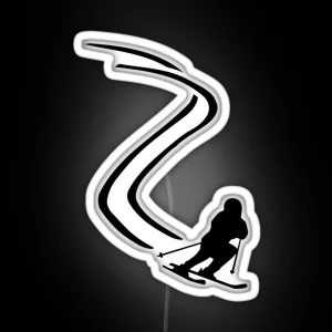 Downhill Ski Racing RGB Neon Sign