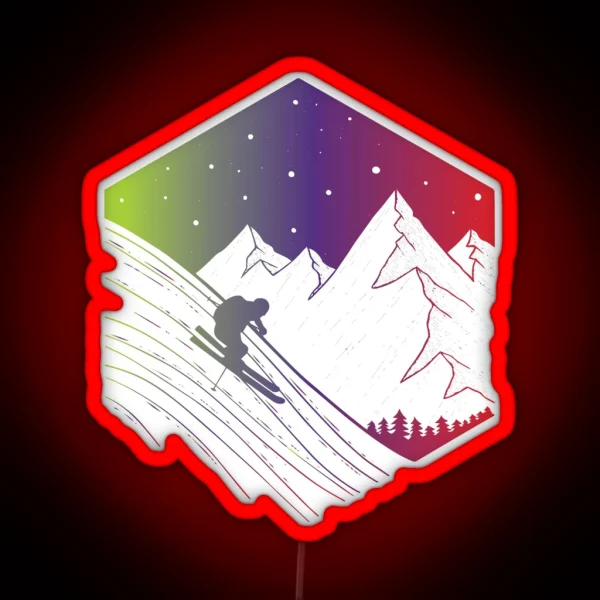 Downhill We Ski RGB Neon Sign