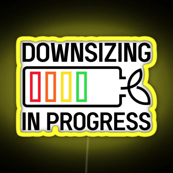 Downsizing In Progress Loading Bar Weight Loss RGB Neon Sign