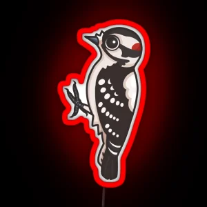 Downy Woodpecker RGB Neon Sign