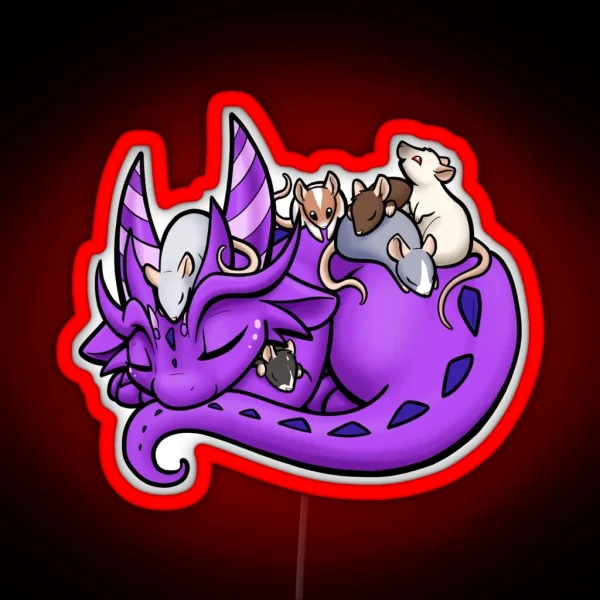 Dragon And Rat Pile RGB Neon Sign