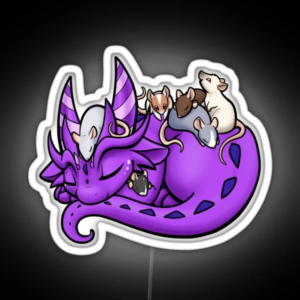 Dragon And Rat Pile RGB Neon Sign