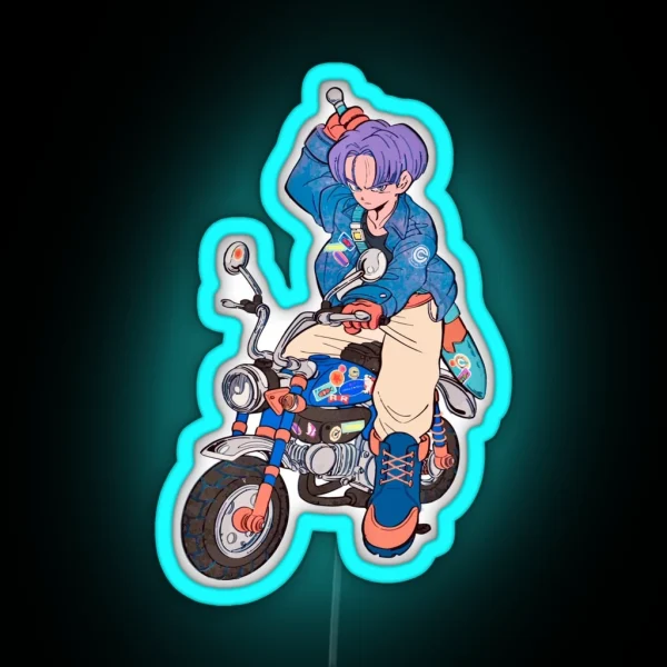 Dragon Ball Super Saiyan Swordsman Trunks Riding The RGB Neon Sign