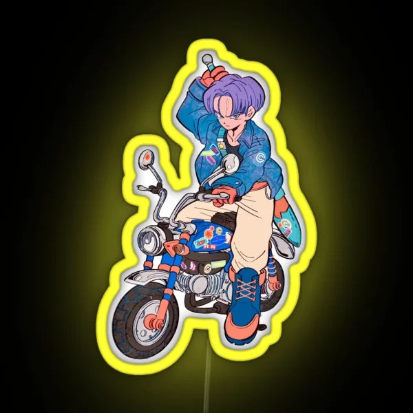 Dragon Ball Super Saiyan Swordsman Trunks Riding The RGB Neon Sign