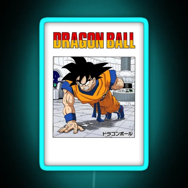 Dragon Ball Z Goku Training Manga Page RGB Neon Sign