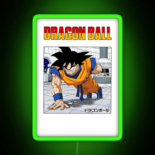 Dragon Ball Z Goku Training Manga Page RGB Neon Sign