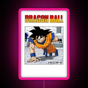 Dragon Ball Z Goku Training Manga Page RGB Neon Sign