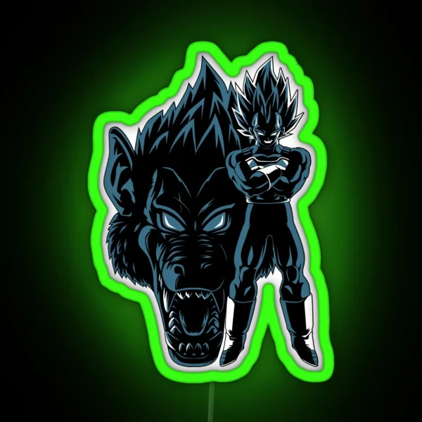 Dragon Ball Z Super Saiyan Prince Majin Vegeta X Great Ape Oozaru Dragon Ball RGB Neon Sign